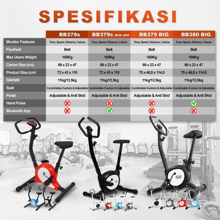 Twen BB379s Blue Belt Bike New Big Exercise Fitness Alat Gambar produk 5