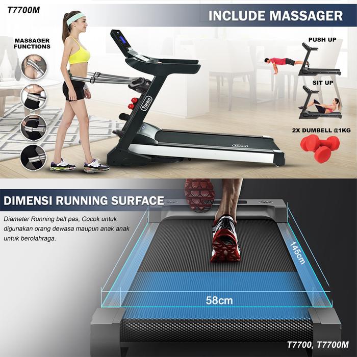 TWEN T7700M Treadmill Listrik Multifungsi Portable Treadmil Gambar produk 7