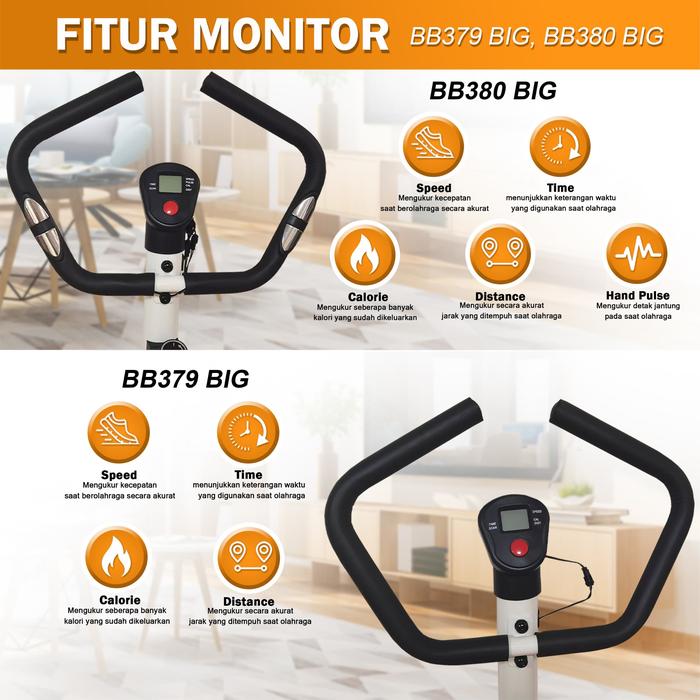Twen BB380BIG Red Belt Bike New Big Exercise Fitness Alat Gambar produk 4
