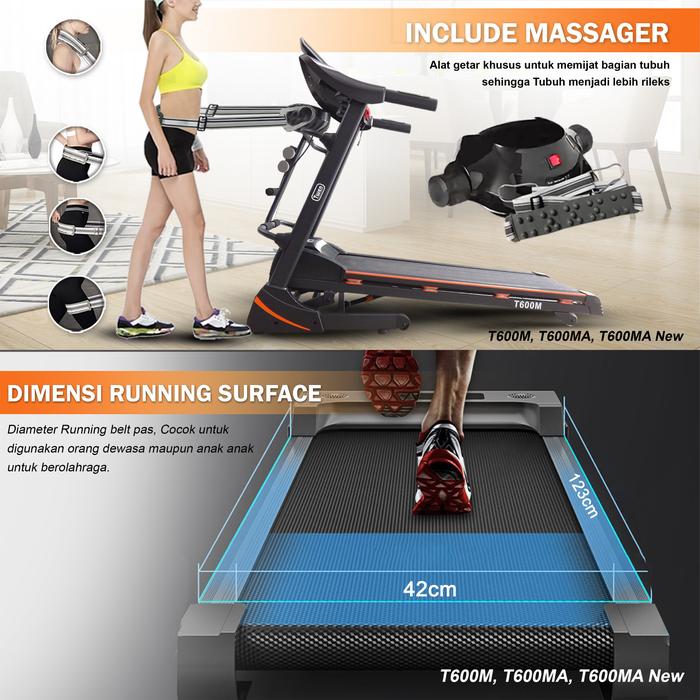 TWEN T600MA Treadmil Listrik Multifungsi Treadmill Gambar produk 6