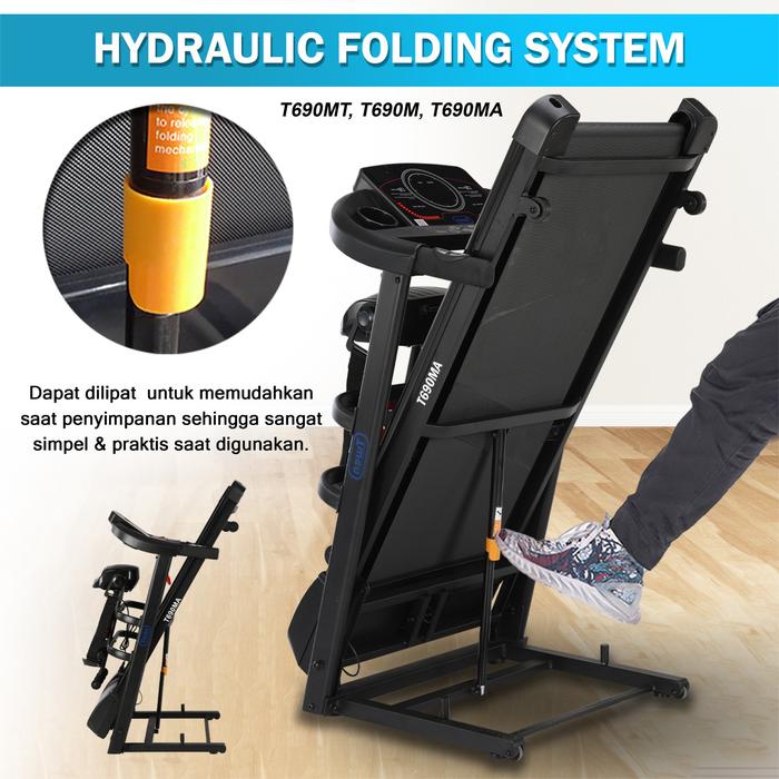 TWEN T690M Treadmill Listrik Multifungsi Portable Treadmil Lipat Gambar produk 3
