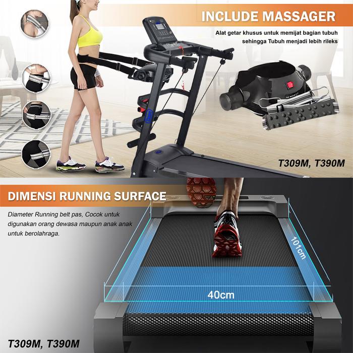 TWEN T309s Treadmill Listrik Portable Multifungsi Treadmil Lipat Gambar produk 6