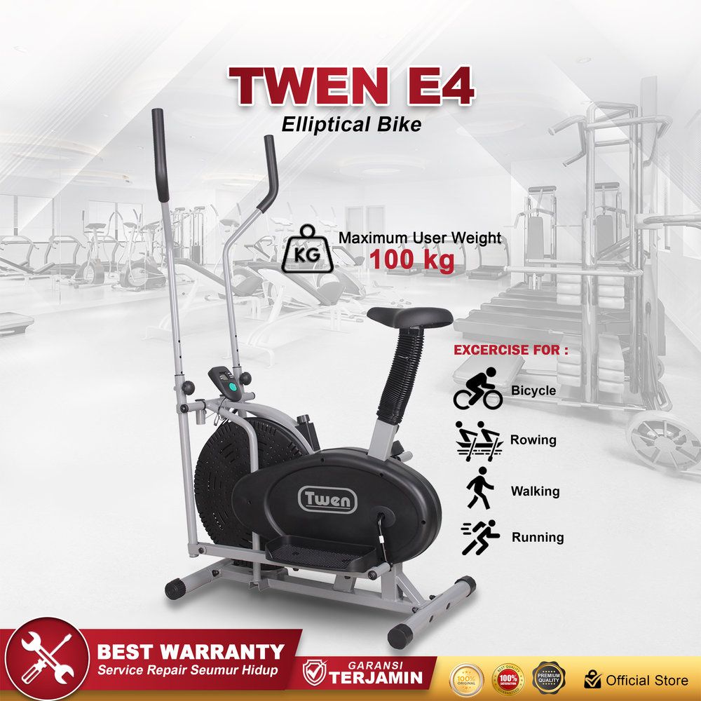 Twen E4N Orbitrack Tracer Elliptical Bike Sepeda Fitness Sepeda Statis Alat Olahraga