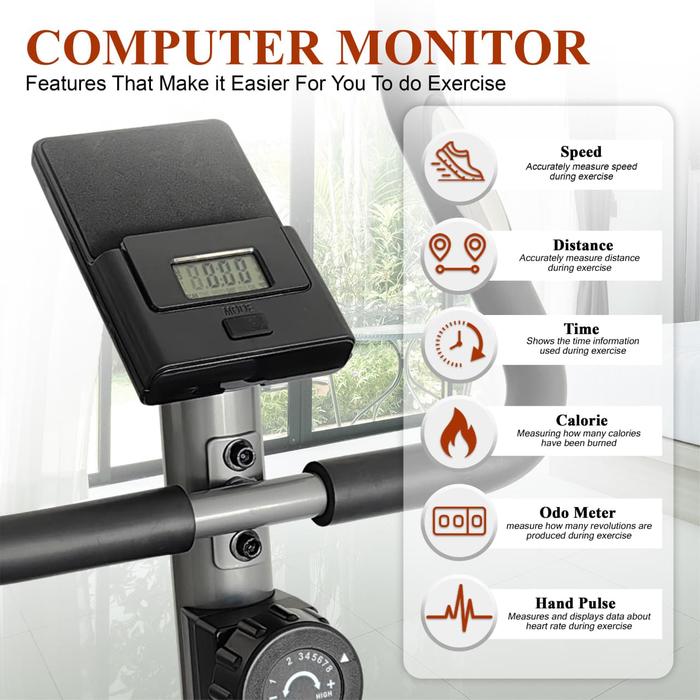 TWEN RB530 Alat Fitness Sepeda Statis Magnetic Recumbent Bike - Gambar produk 2
