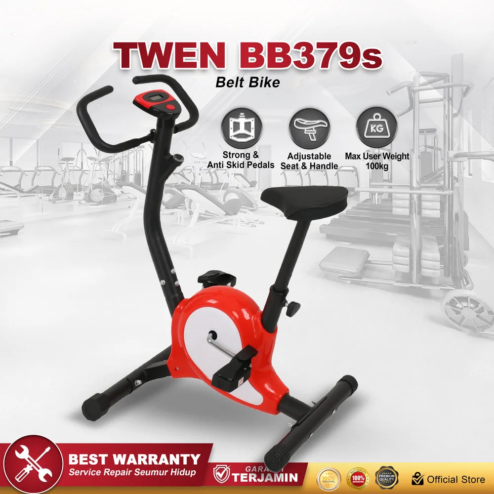 Twen BB379s Red Belt Bike New Big Exercise Fitness Alat Olahraga