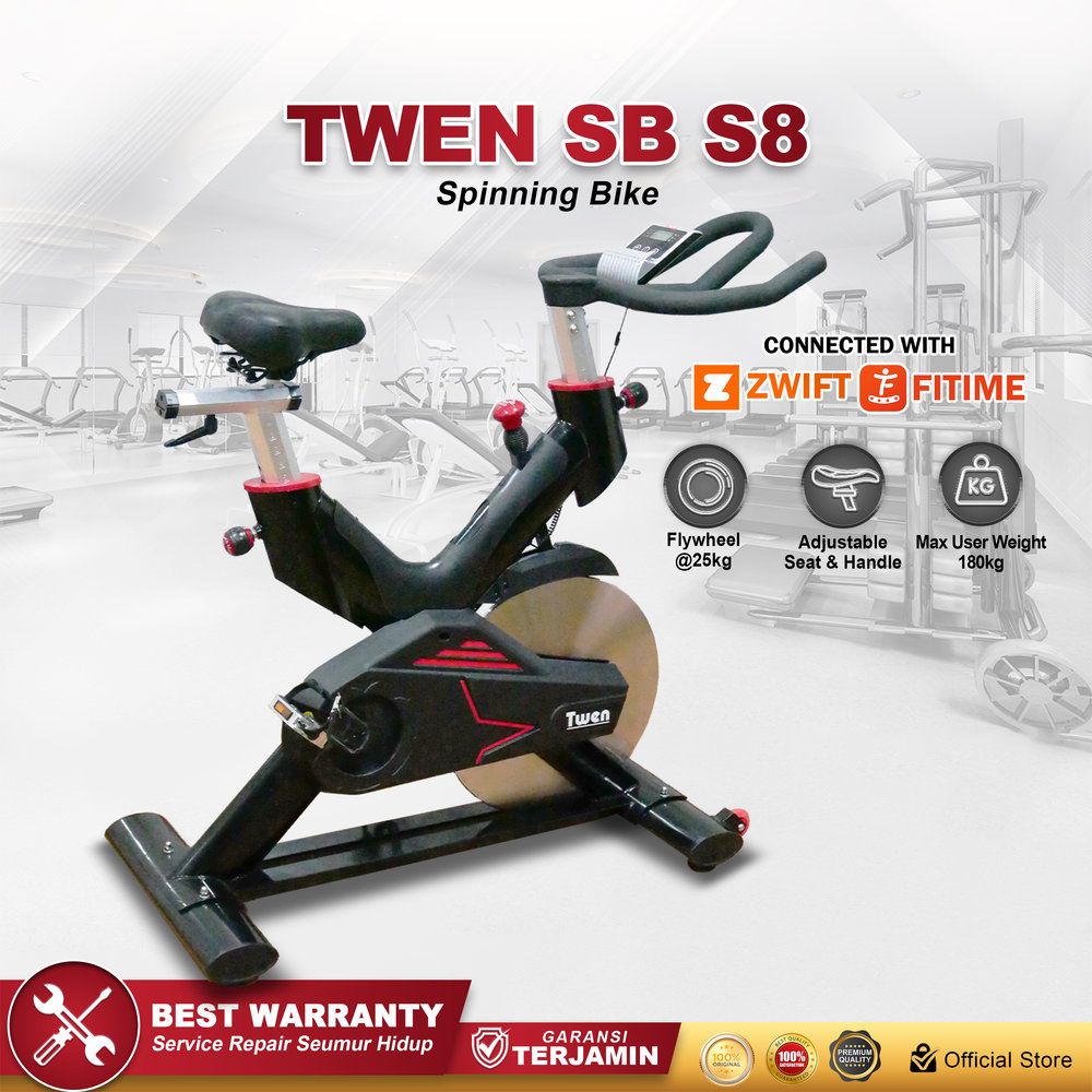 Twen CSB S8 + App Spin Bike Sepeda Kardio Sepeda Statis Sepeda Fitness Alat Olahraga