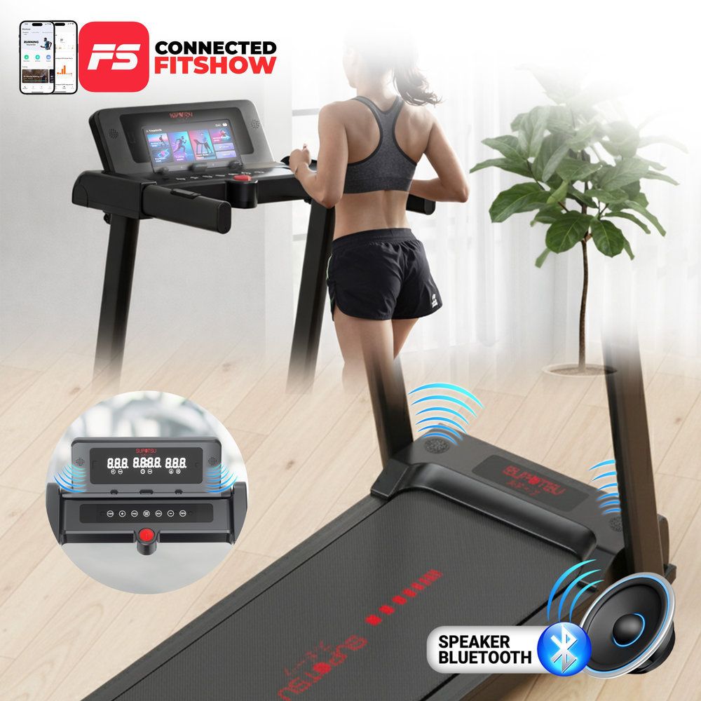 SUPOTSU Michi Hitam Treadmill Listrik Portable Multifungsi Gambar produk 5